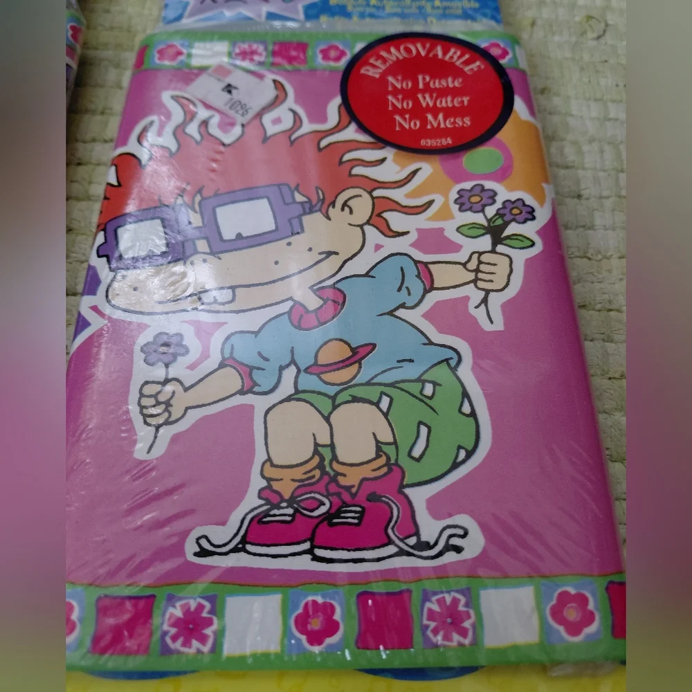 2 Vintage 90s Nickelodeon Rugrats removable sticker wallpaper boarder 10 yards
